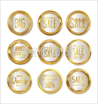 Premium and luxury golden retro badges and labels collection
