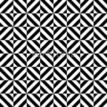 Naklejki Black and white geometric diamond shape seamless pattern, vector