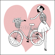 Obrazy i plakaty girl an bike