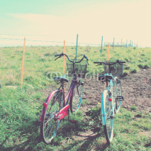 Fototapety Two bicycles with retro filter effect