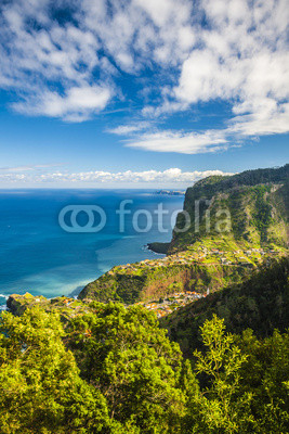 coast on madeira island in sunny day at the winter, portugal