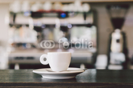 Naklejki A cup of espresso coffee on bar counter