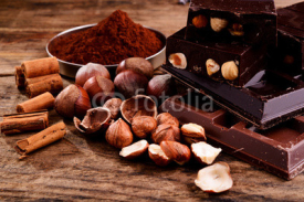 Fototapety chocolate and ingredients