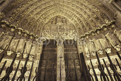 Night time view of Cathedral  Ntre Dame, france