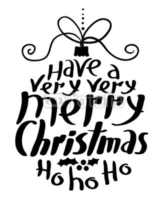 Merry Christmas calligraphic lettering as decoration ball