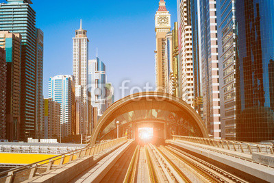 modern subway line in Dubai