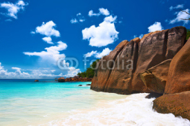 Naklejki Beautiful beach at Seychelles