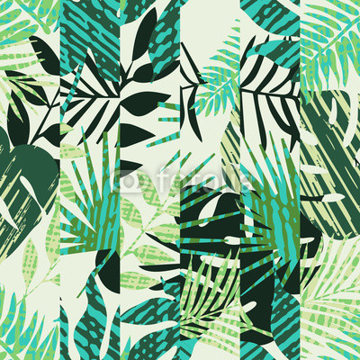 pattern with tropical leaves