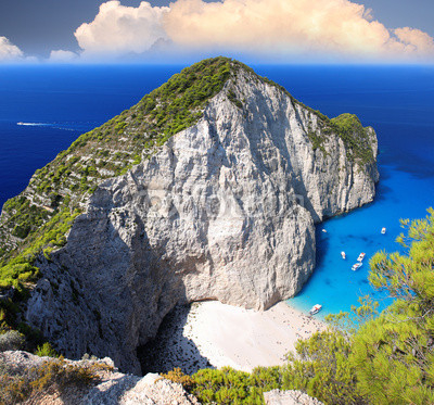 Greece coast with Navagio beach, Zakynthos Island