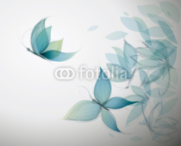 Naklejki Azure Flowers like Butterflies / Surreal sketch