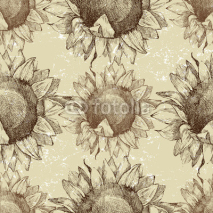Fototapety seamless ornament with sunflowers