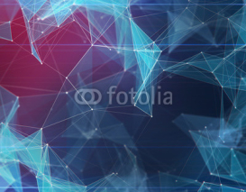 Fototapety Polygonal space low poly background with triangles
