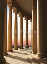 Fototapety Column architecture with a sunset background