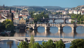 Naklejki View of central bridges of Prague