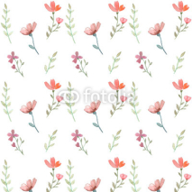 Fototapety Seamless flowers and leaves pattern