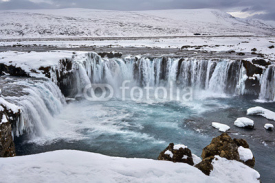 Naklejki Icelandic landscape with waterfall