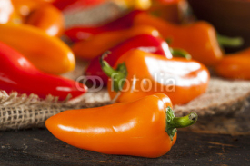Naklejki Group of Organic Colorful Hot Peppers