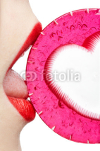 Obrazy i plakaty woman tasting lollipop
