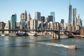 Naklejki New York City Brooklyn Bridge downtown skyline