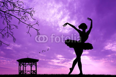 Dancer silhouette at sunset