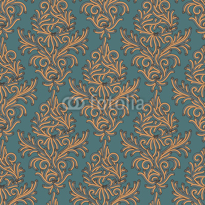 Seamless floral pattern in the style of Damascus