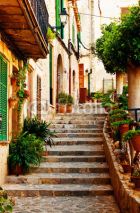 Naklejki Street in Valldemossa village in Mallorca