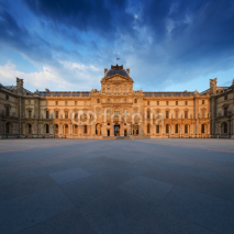 Fototapety Louvre Museum Paris at sunset