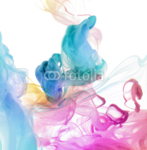 Fototapety Acrylic colors in water. Abstract background.