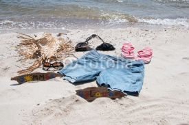 Fototapety Strand Utensilien für den Sommer Urlaub