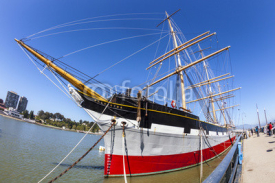 Naklejki Vintage 1886 sailing ship, Balclutha on public display