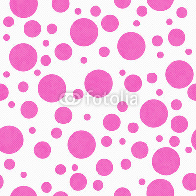 Pale Pink Polka Dots on White Textured Fabric Background