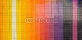vertical colorful tiling wall of the city