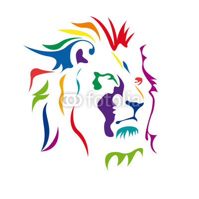 Vector Logo Lion, strength and courage concept