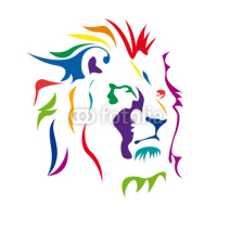 Fototapety Vector Logo Lion, strength and courage concept