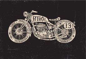 Fototapety Text Filled Vintage Motorcycle