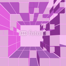 cube pink shaded frame composition vector