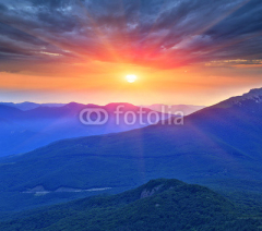 Fototapety evening scene in mountains