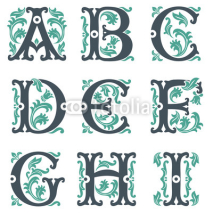 Naklejki vintage alphabet. Part 1