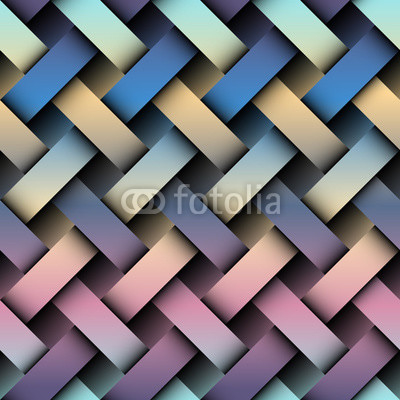 Diagonal plaid pattern.