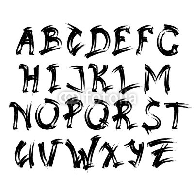 Alphabet Letters Collection Text Lettering Set Vector Illustration