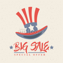 united states of america top hat icon. big sale concept. colorful design. vector illustration