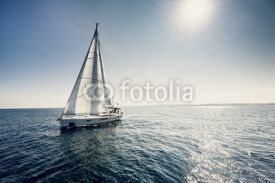 Naklejki Sailing ship yachts with white sails