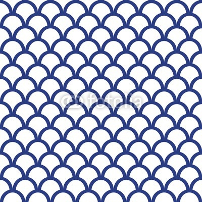 Blue Fish Scale Seamless Pattern