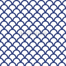 Blue Fish Scale Seamless Pattern