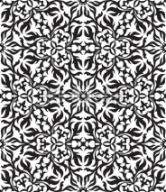 Fototapety Black and white abstract hand-drawn seamless pattern.