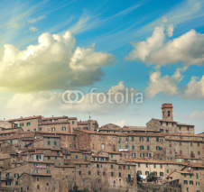 Obrazy i plakaty Beautiful sunset in San Gimignano medieval village - Tuscany, It