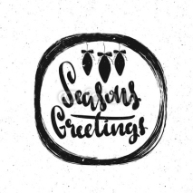 Obrazy i plakaty Greeting cards with Christmas and new year holidays. Hand lettering inscription with congratulations on festive background with grunge texture.Vector