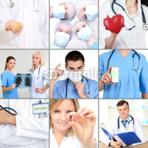 Fototapety Medical workers collage
