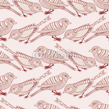 Naklejki Seamless pattern with birds