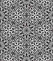 Fototapety Black and white abstract hand-draw seamless pattern.